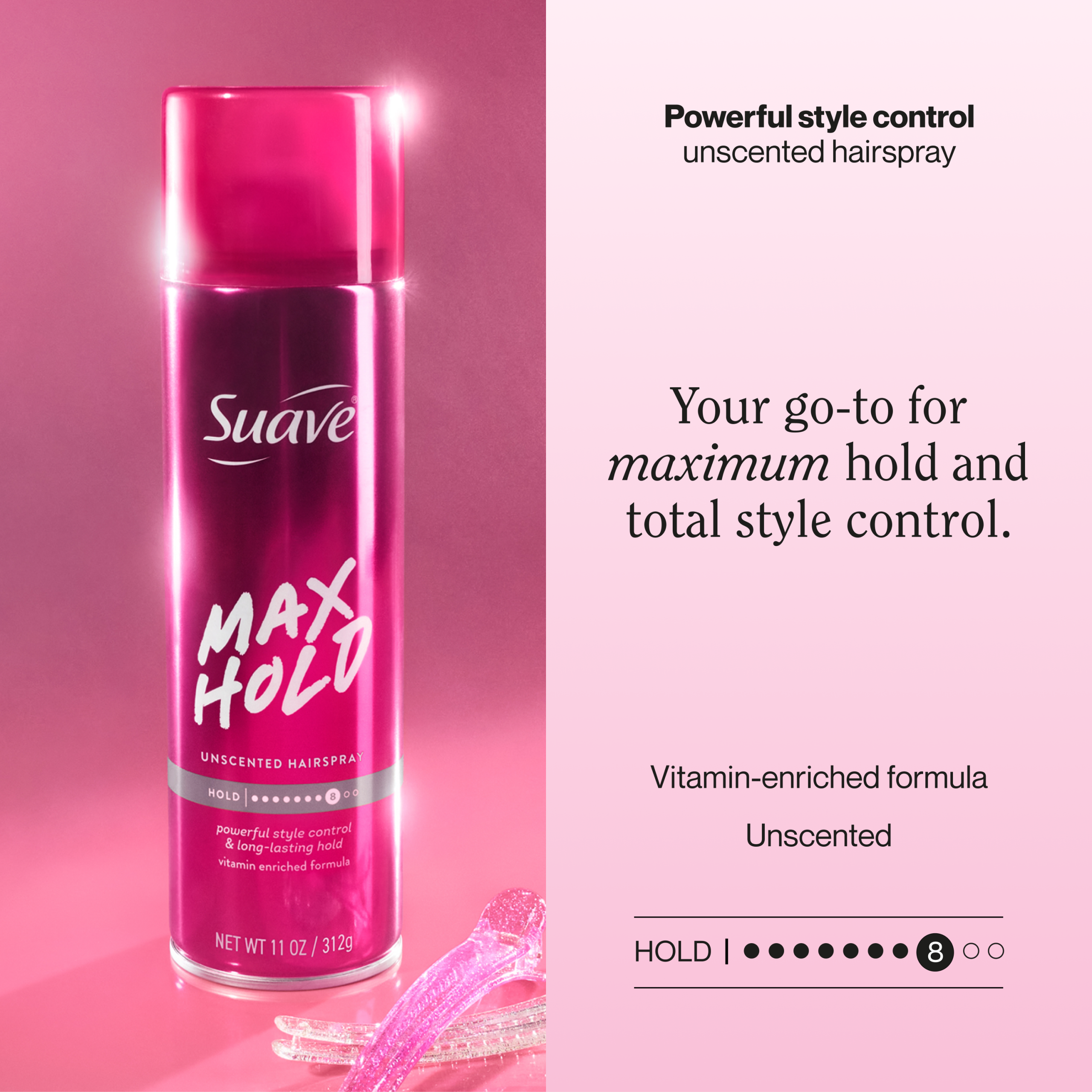 Max Hold Aerosol Unscented Hairspray - Image 2