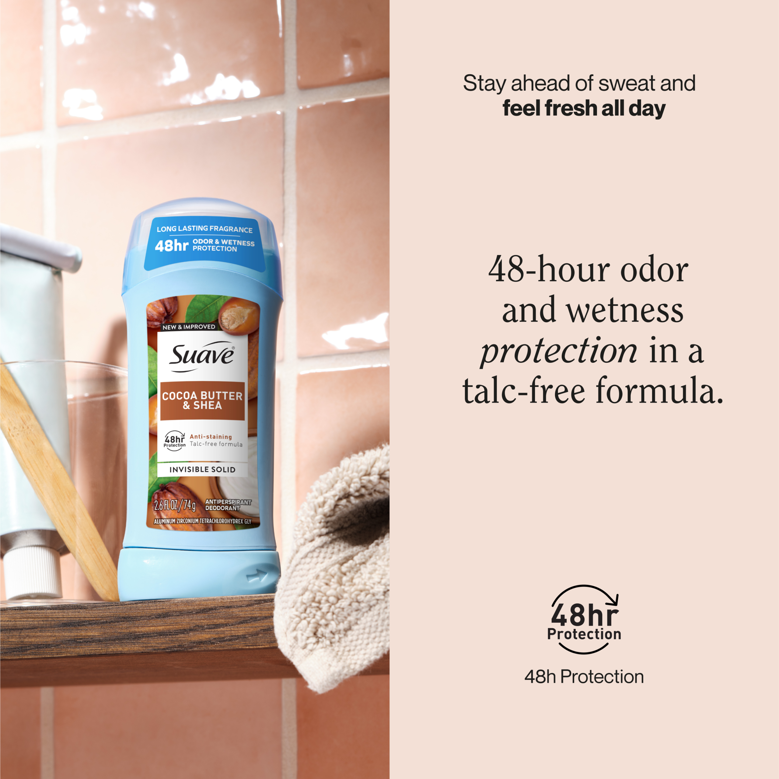 Cocoa Butter & Shea Invisible Solid Antiperspirant Deodorant - Image 3