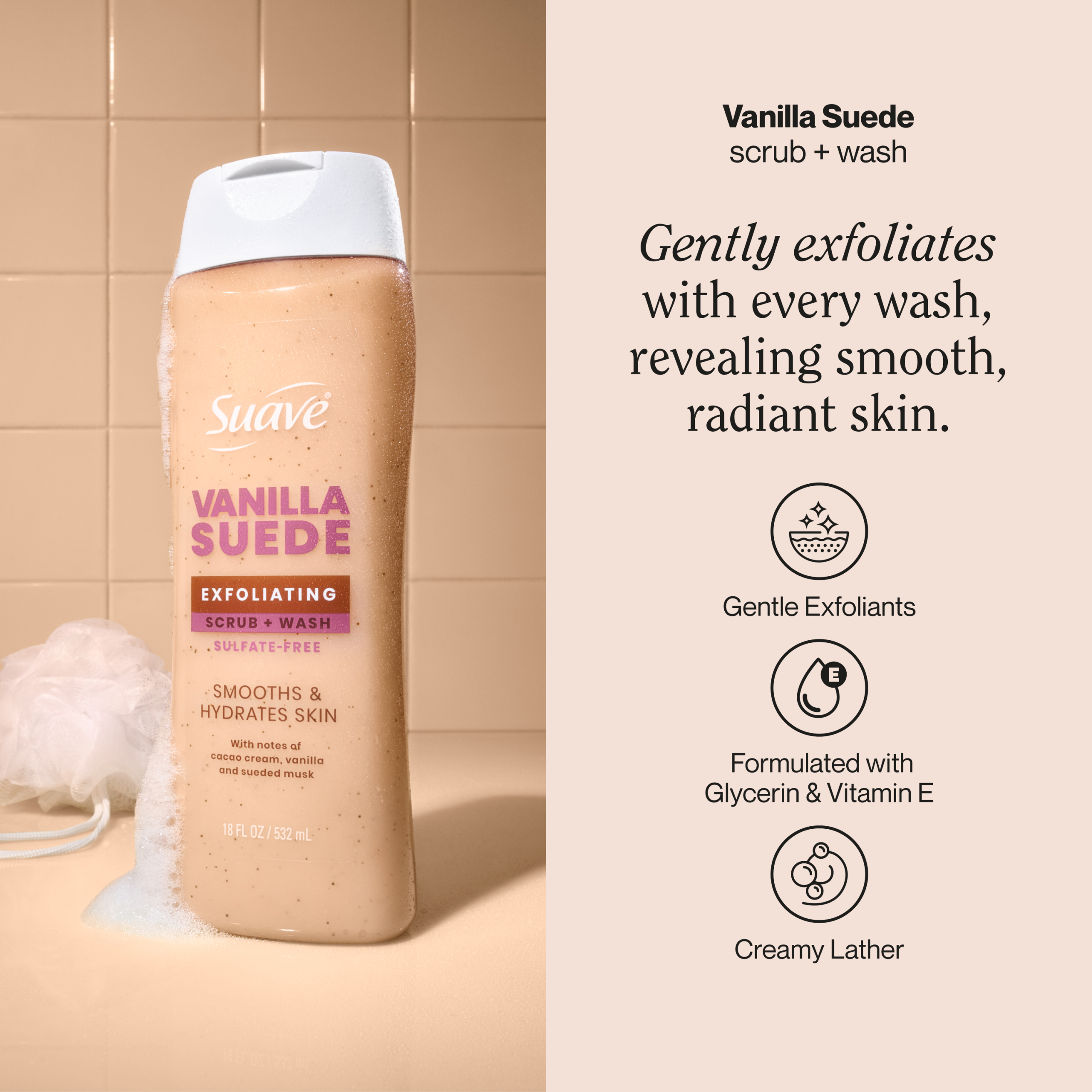 Vanilla Suede Exfoliating Body Wash & Scrub - Image 2